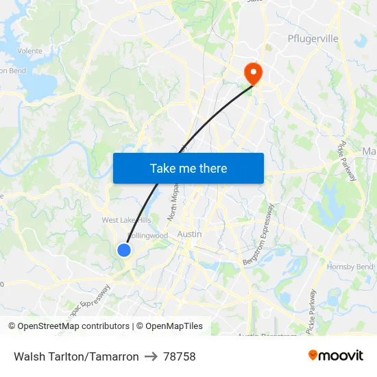 Walsh Tarlton/Tamarron to 78758 map