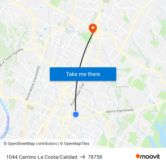 1044 Camino La Costa/Calidad to 78758 map