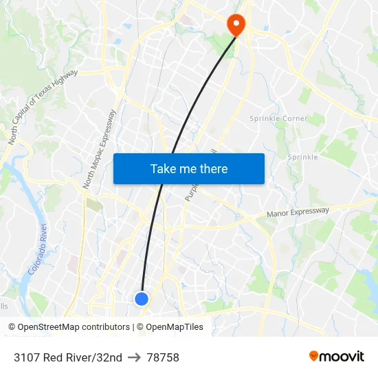 3107 Red River/32nd to 78758 map