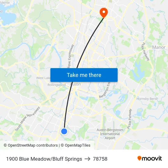 1900 Blue Meadow/Bluff Springs to 78758 map