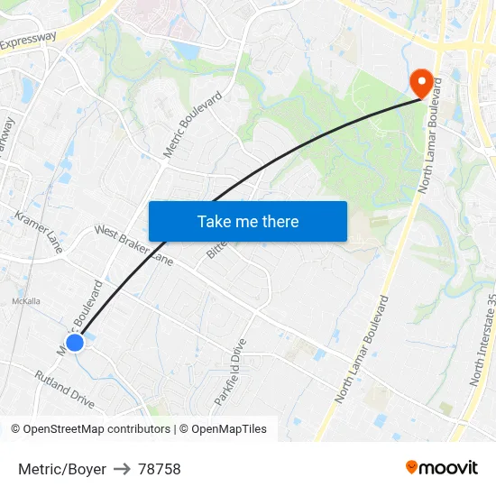Metric/Boyer to 78758 map