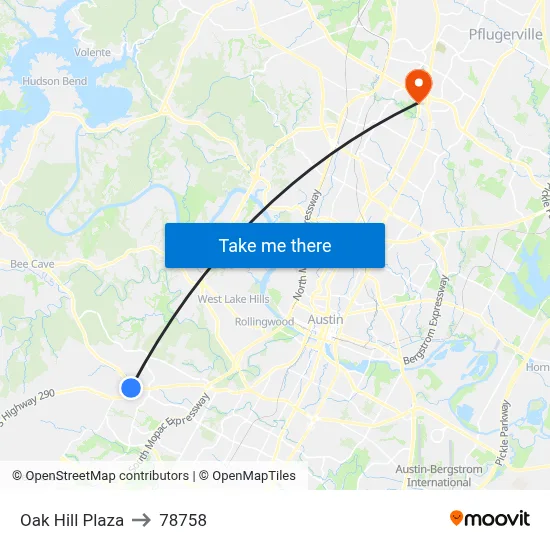 Oak Hill Plaza to 78758 map