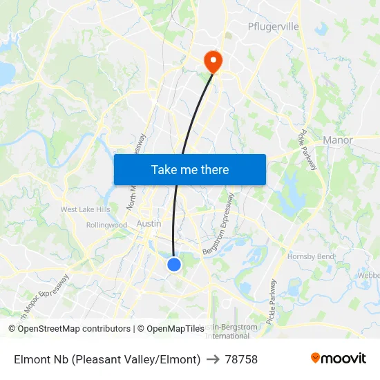 Elmont Nb (Pleasant Valley/Elmont) to 78758 map