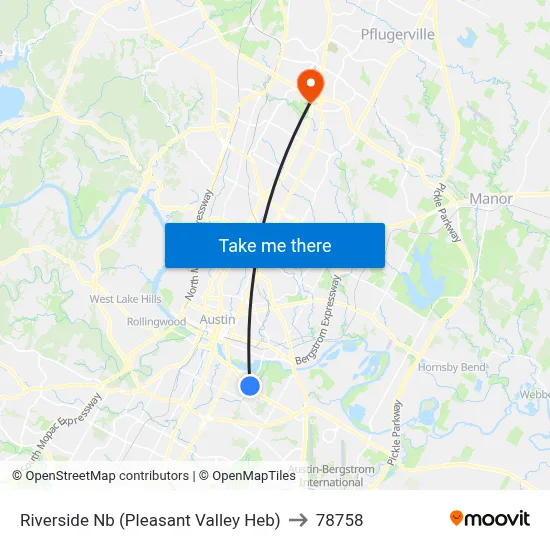 Riverside Nb (Pleasant Valley Heb) to 78758 map