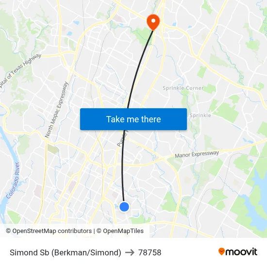Simond Sb (Berkman/Simond) to 78758 map