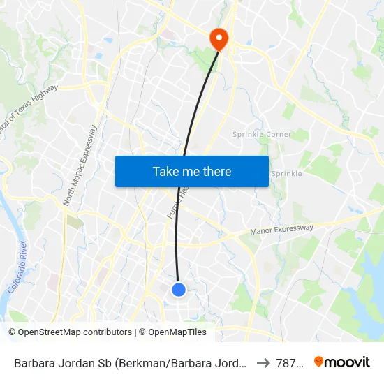 Barbara Jordan Sb (Berkman/Barbara Jordan) to 78758 map