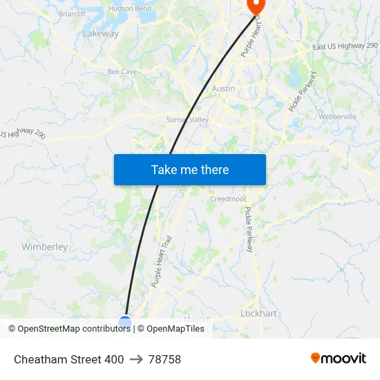 Cheatham Street 400 to 78758 map