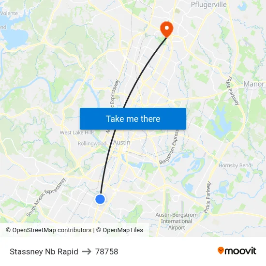 Stassney Nb Rapid to 78758 map