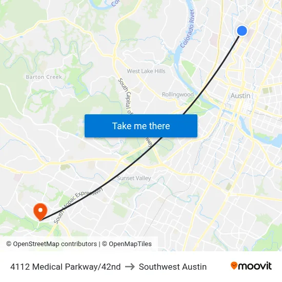 4112 Medical Parkway/42nd to Southwest Austin map