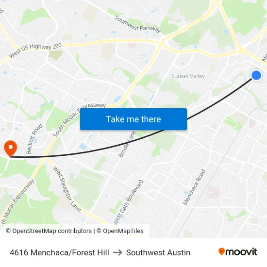 4616 Menchaca/Forest Hill to Southwest Austin map