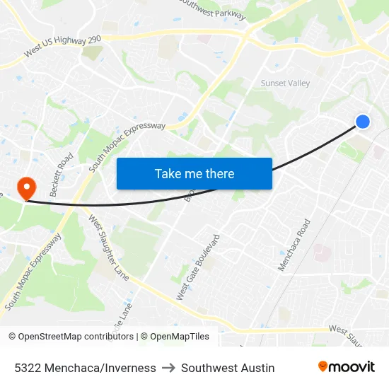 5322 Menchaca/Inverness to Southwest Austin map