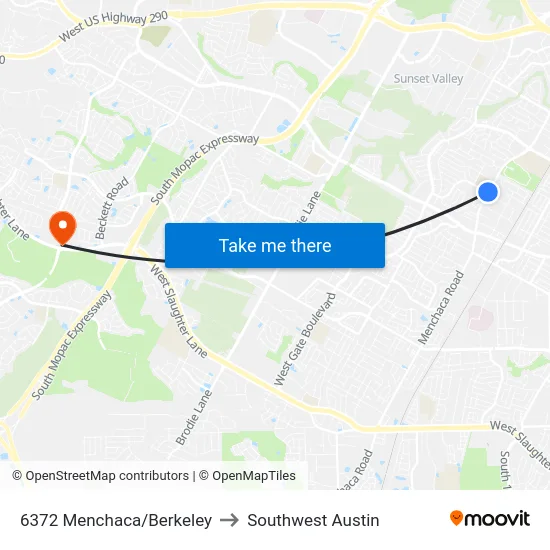 6372 Menchaca/Berkeley to Southwest Austin map