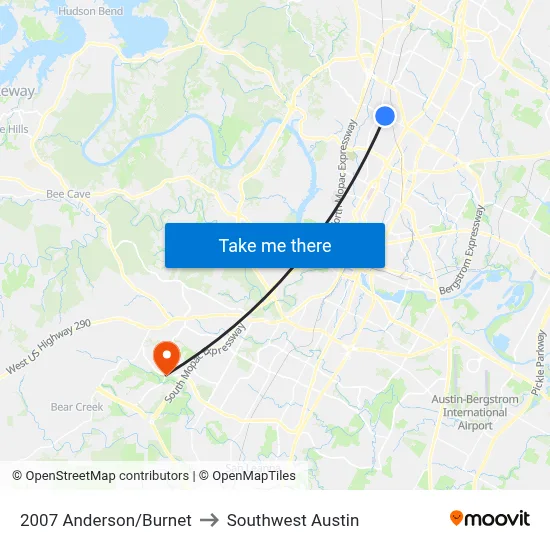 2007 Anderson/Burnet to Southwest Austin map