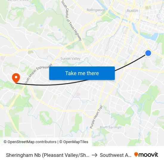 Sheringham Nb (Pleasant Valley/Sheringham) to Southwest Austin map