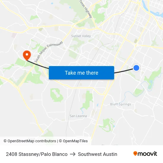 2408 Stassney/Palo Blanco to Southwest Austin map