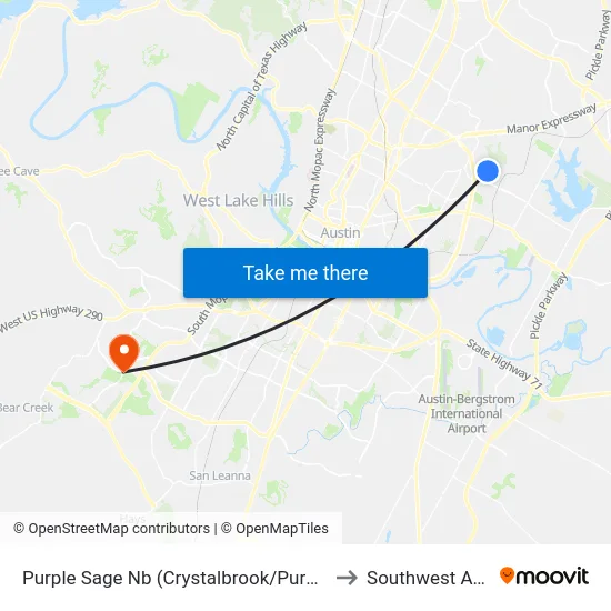 Purple Sage Nb (Crystalbrook/Purple Sage) to Southwest Austin map