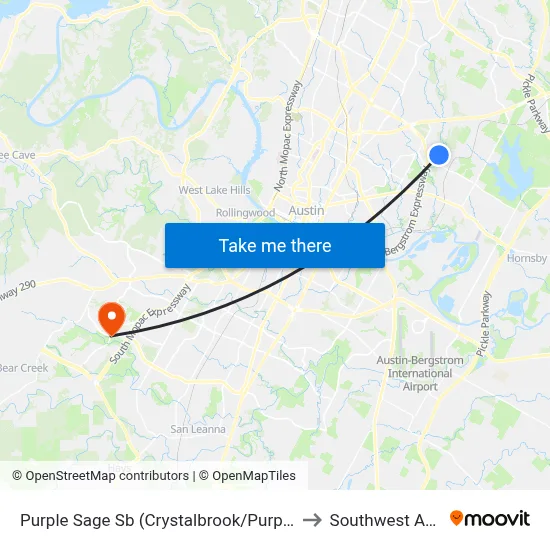 Purple Sage Sb (Crystalbrook/Purple Sage) to Southwest Austin map