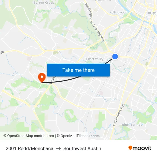 2001 Redd/Menchaca to Southwest Austin map