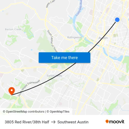 3805 Red River/38th Half to Southwest Austin map
