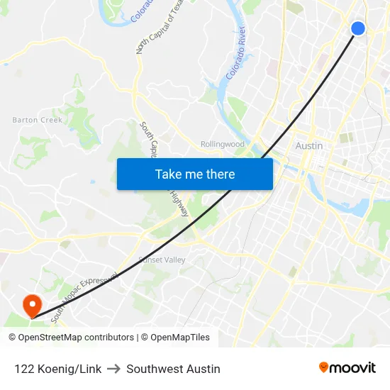 122 Koenig/Link to Southwest Austin map