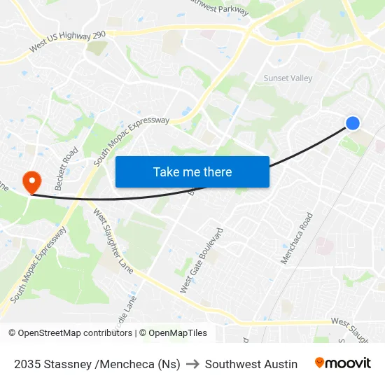 2035 Stassney /Mencheca (Ns) to Southwest Austin map