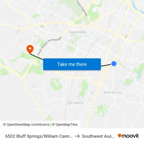6502 Bluff Springs/William Cannon to Southwest Austin map