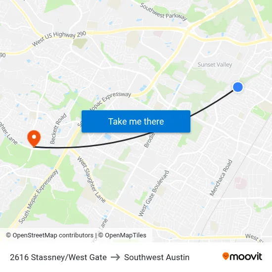 2616 Stassney/West Gate to Southwest Austin map