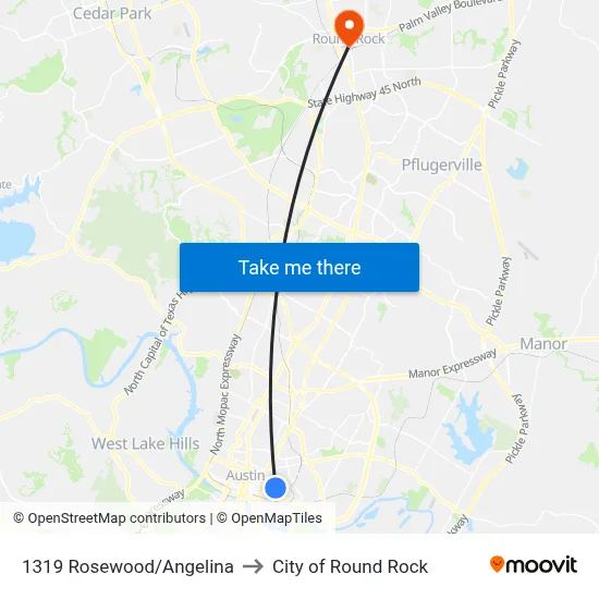 1319 Rosewood/Angelina to City of Round Rock map