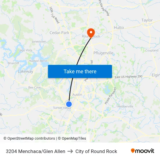 3204 Menchaca/Glen Allen to City of Round Rock map
