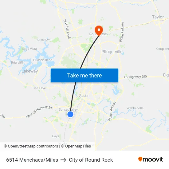 6514 Menchaca/Miles to City of Round Rock map