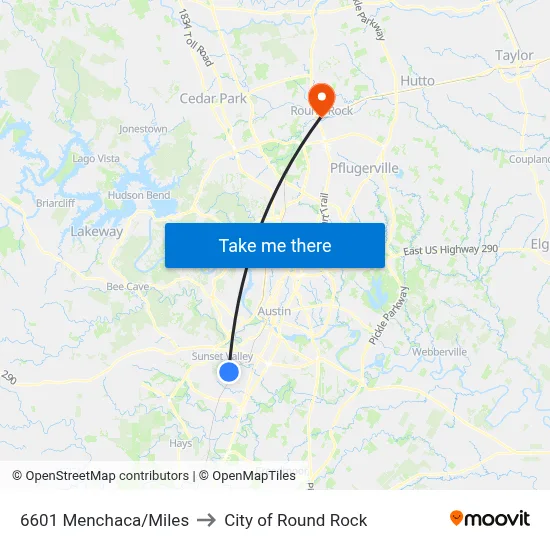 6601 Menchaca/Miles to City of Round Rock map