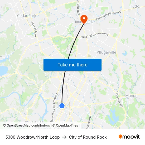 5300 Woodrow/North Loop to City of Round Rock map