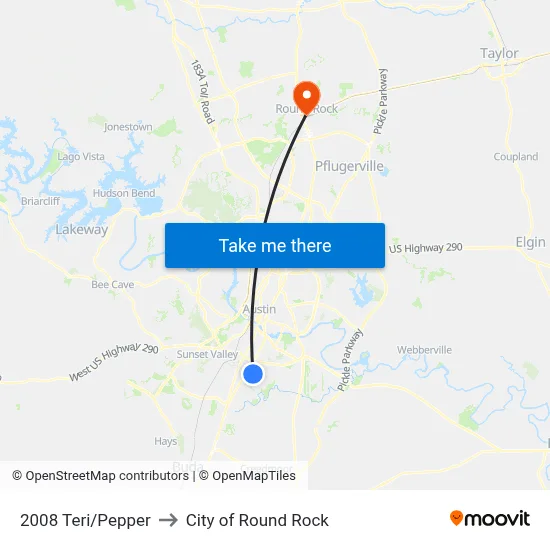 2008 Teri/Pepper to City of Round Rock map