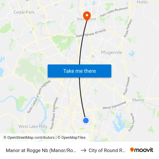 Manor at Rogge Nb (Manor/Rogge) to City of Round Rock map