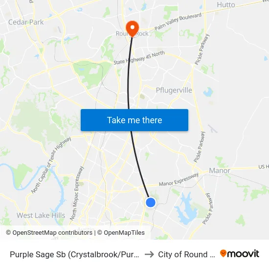 Purple Sage Sb (Crystalbrook/Purple Sage) to City of Round Rock map