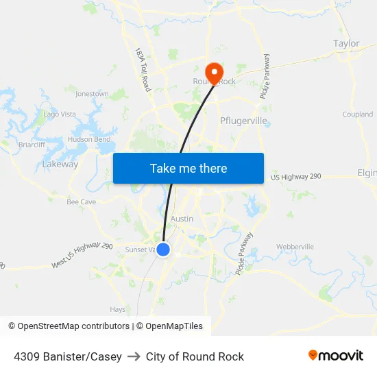 4309 Banister/Casey to City of Round Rock map