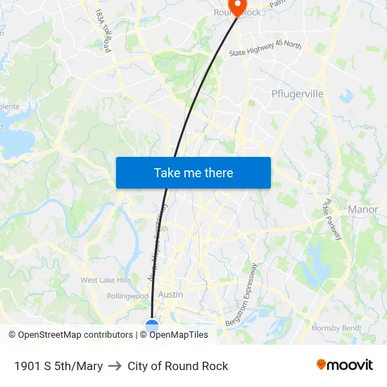 1901 S 5th/Mary to City of Round Rock map