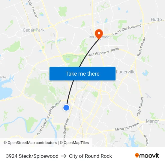 3924 Steck/Spicewood to City of Round Rock map