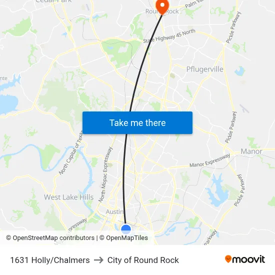 1631 Holly/Chalmers to City of Round Rock map