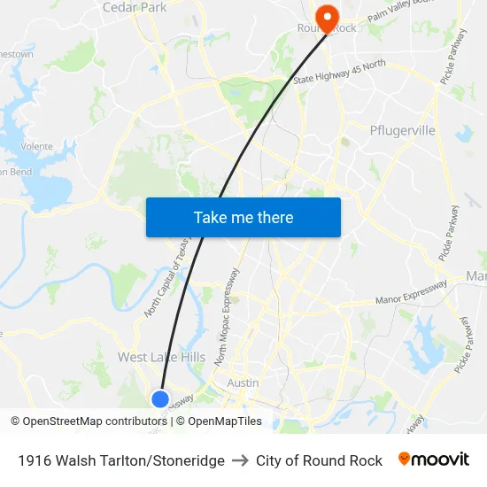 1916 Walsh Tarlton/Stoneridge to City of Round Rock map