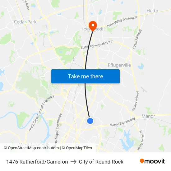1476 Rutherford/Cameron to City of Round Rock map