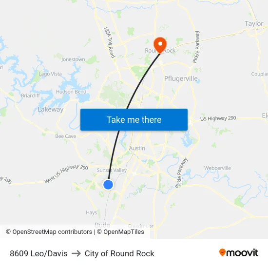 8609 Leo/Davis to City of Round Rock map