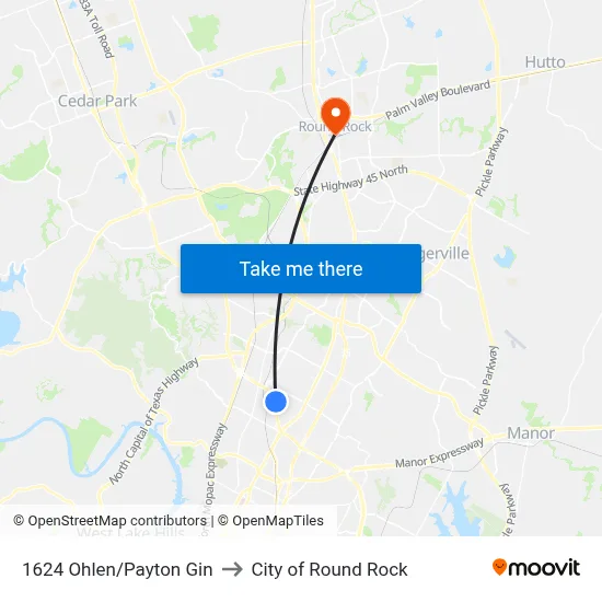 1624 Ohlen/Payton Gin to City of Round Rock map