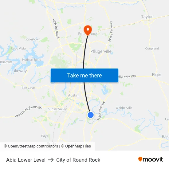Abia Lower Level to City of Round Rock map