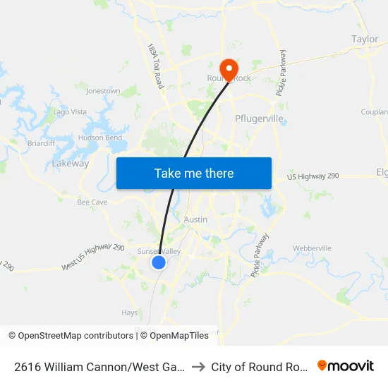 2616 William Cannon/West Gate to City of Round Rock map