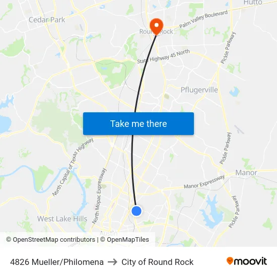 4826 Mueller/Philomena to City of Round Rock map