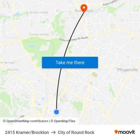 2415 Kramer/Brockton to City of Round Rock map