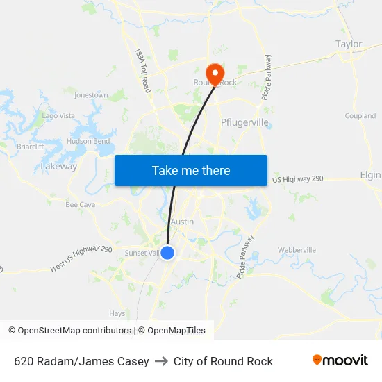 620 Radam/James Casey to City of Round Rock map