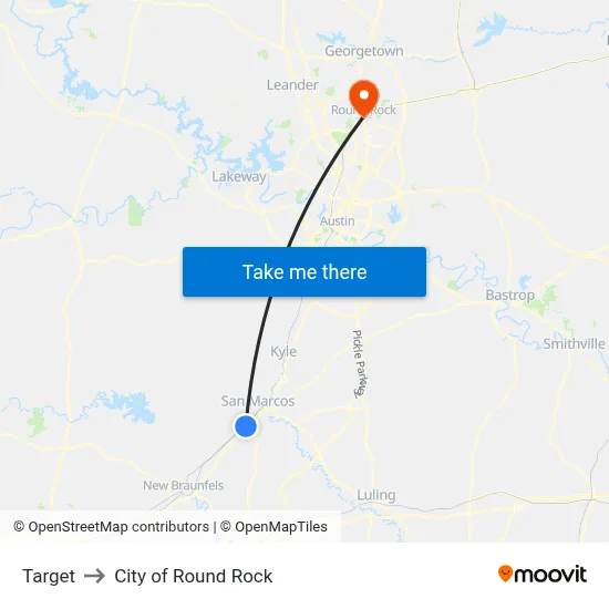 Target to City of Round Rock map