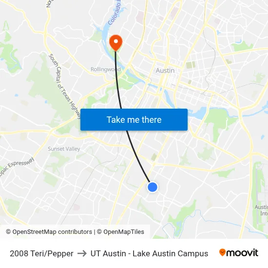 2008 Teri/Pepper to UT Austin - Lake Austin Campus map